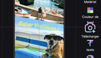 Coque de téléphone personnalisée avec plusieurs photos de vacances superposées et texte "Super Vacances"
